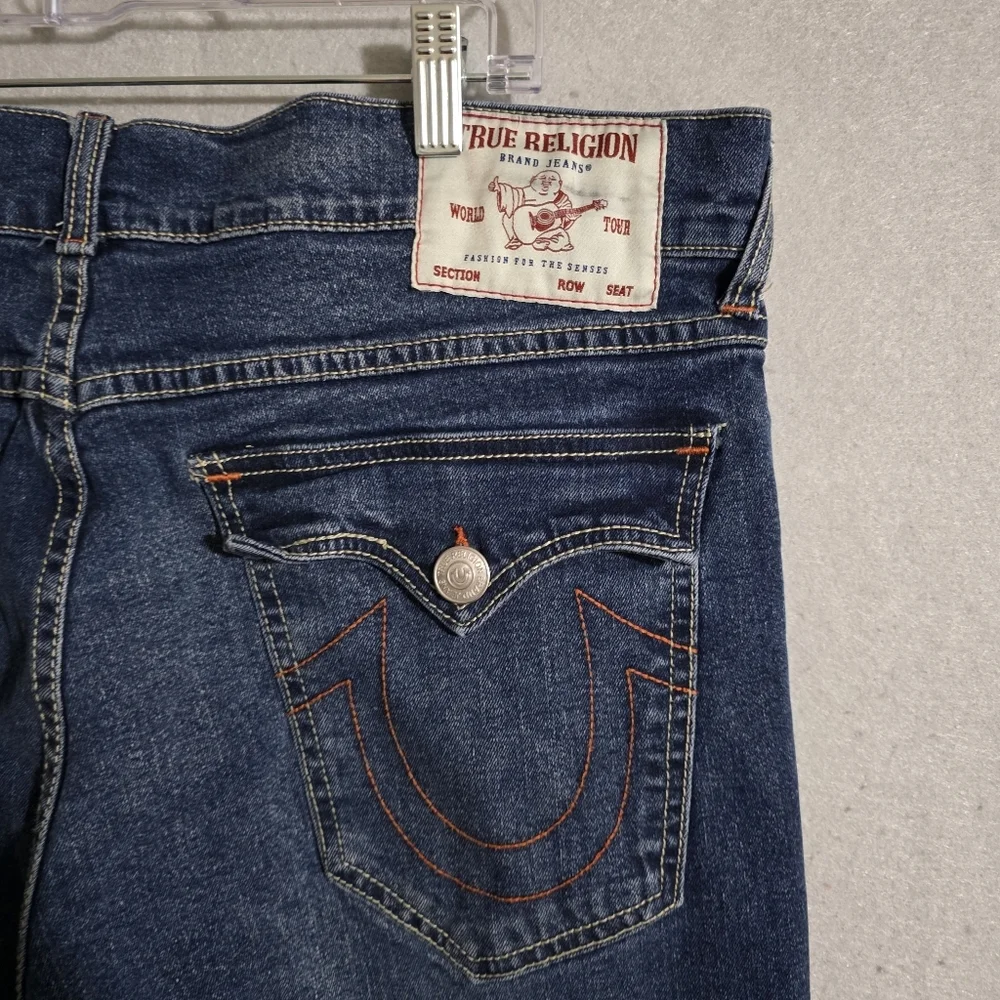 True Religion Mens Geno Relaxed Slim Denim Jeans Flap Pockets Size 34x29